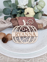 Pumpkin Wooden Place Cards