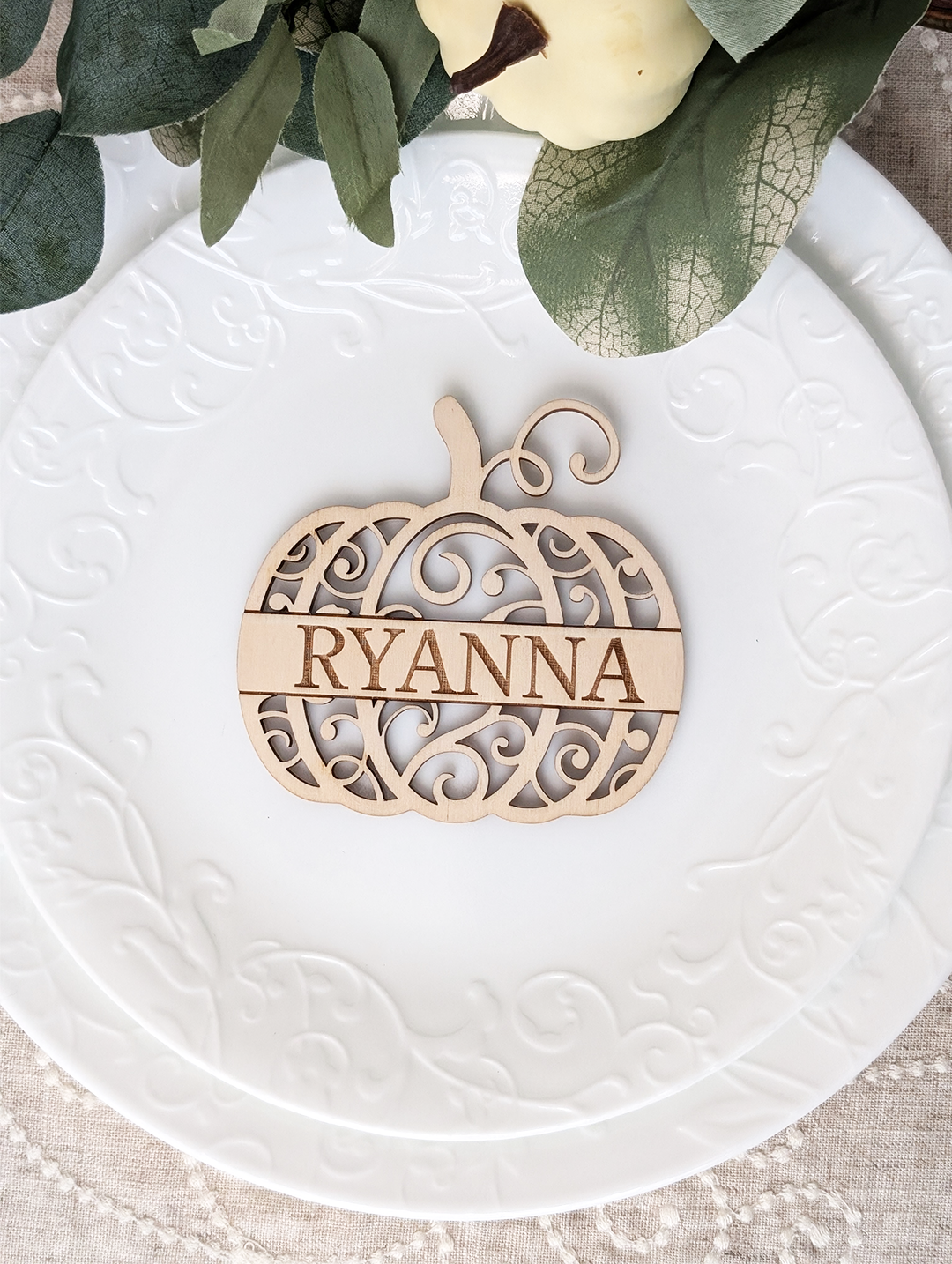 Pumpkin Wooden Place Cards